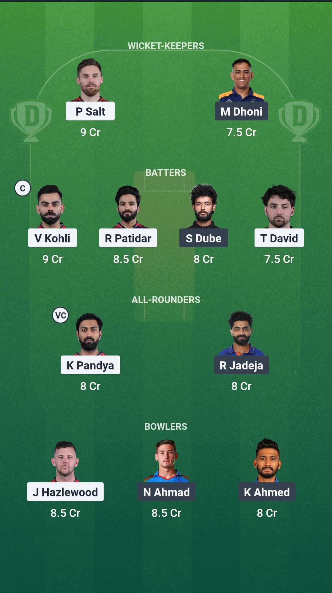 RCB vs CSK Dream11